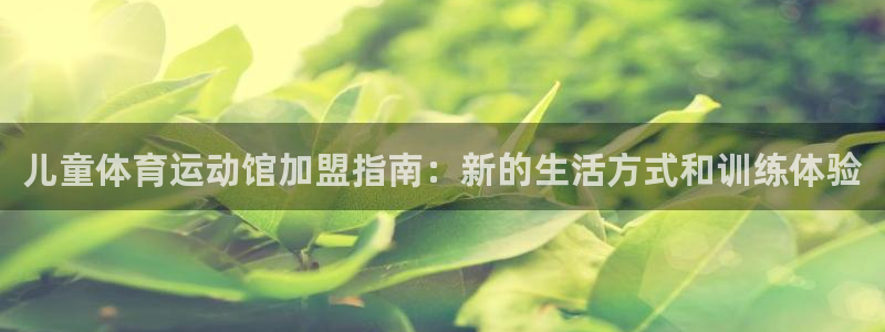 中欧体育zoty下载：儿童体育运动馆加盟指南：新的生活方式和训练体验